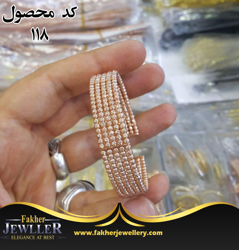 دستبند تراش الماسی طرح طلا ایتالیایی کد118