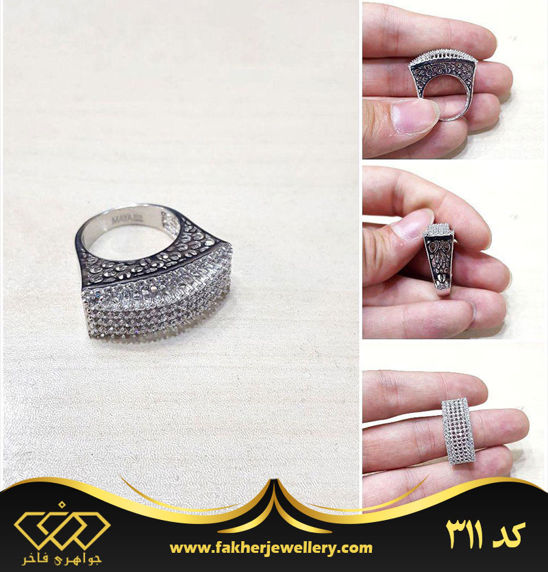 انگشتر نقره جواهری زنانه کد 311
